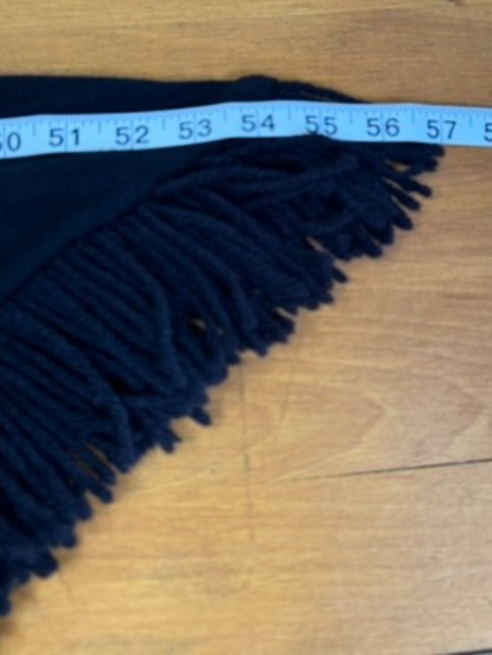 Black Fringe Triangle Shawl Wrap Gothic Witchy Dark Academia Boho - Picture 6 of 13
